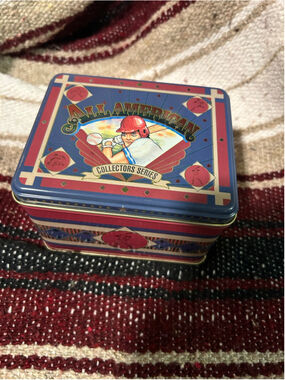 Unbranded All American Baseball Collectors Series Storage Tin One Size Blue Red